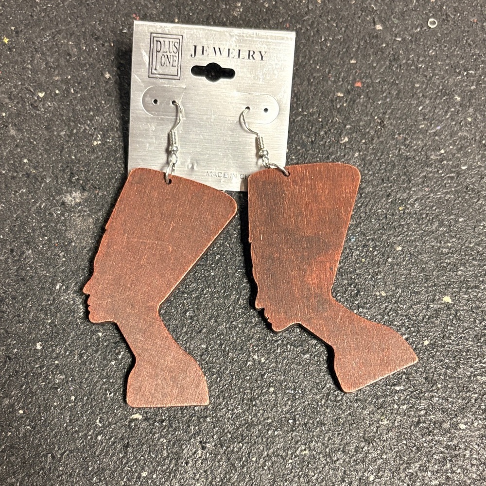 Plus One Brown Silhouette Earrings